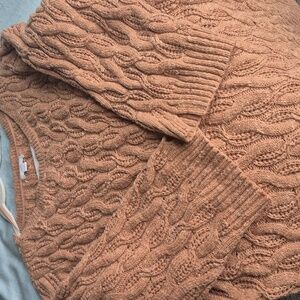 J.jill XL Cable Knit Tunic Sweater. Soft Caramel 3/4 Sleeves.
